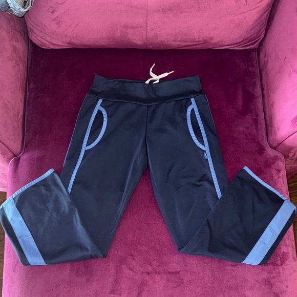 Nike Kids Navy Blue Track Pants Baby Blue Trim Pockets Girls Small size 7-8 - Picture 5 of 16